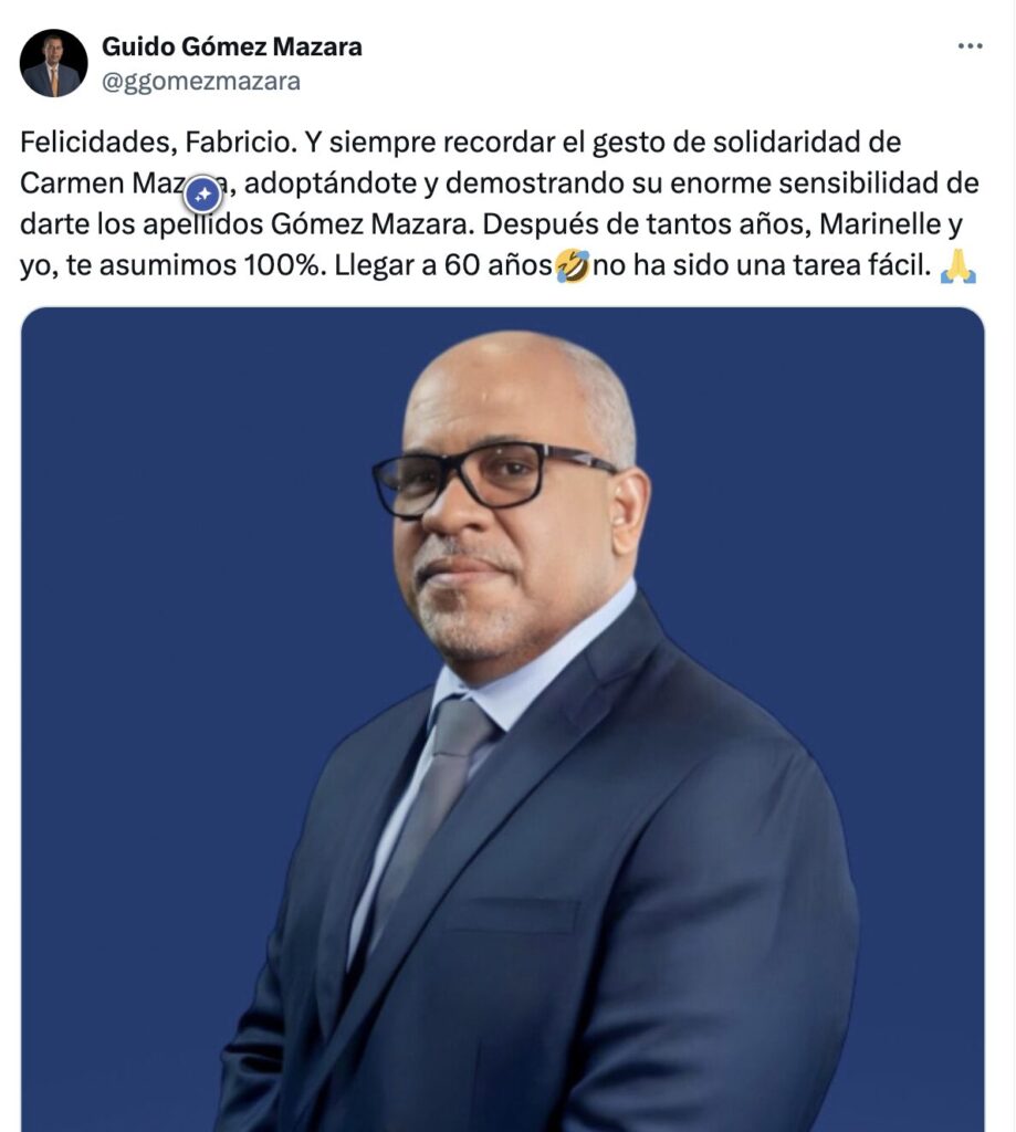 Guido Gómez Mazara se burla de su hermano Fabricio al felicitarlo por su cumpleaños - Noticias de hoy en República Dominicana | De Último Minuto